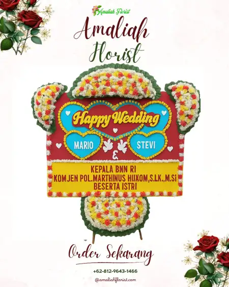 Papan Bunga Pernikahan Kembru